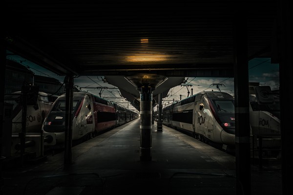 Photo de la gare de Lyon à Paris avec trains alignés sur les quais sous la grande structure de la gare
